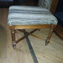 French Style Carved Fruit wood Ottoman 