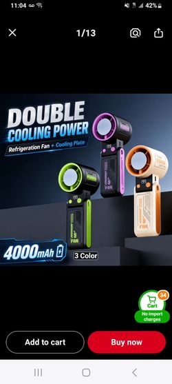 Portable Handheld Fan with Cooling Plate 4000mAh