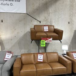 Sofa And Loveseat Genuine Leather 