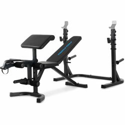 Pro-Form Multi-station Sport Olympic Rack and Weight Bench, Olympic Bar & Olympic Curl Bar 