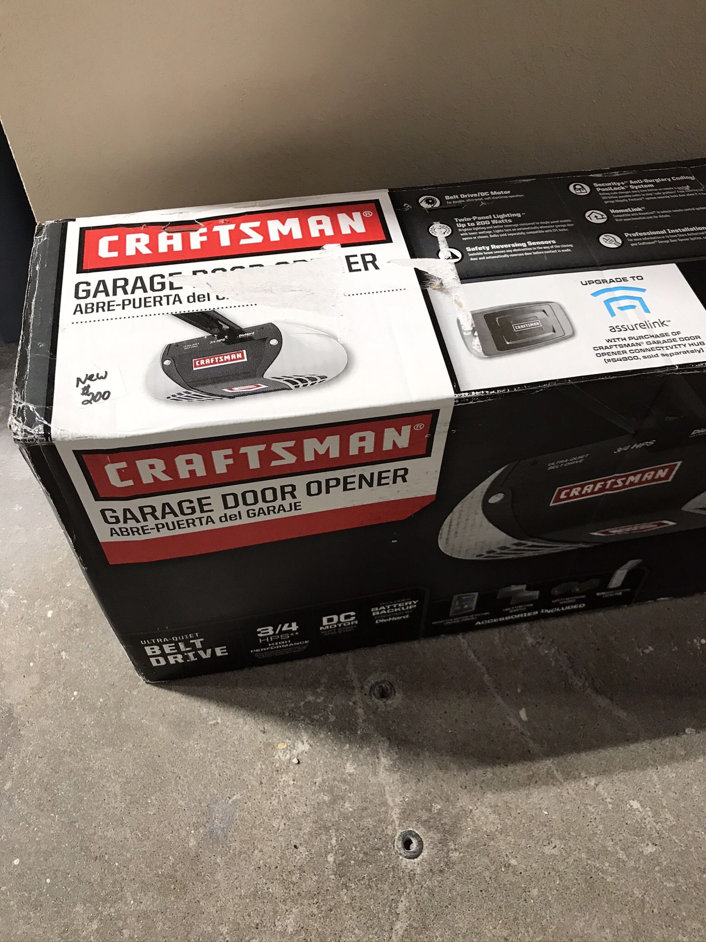 Craftsman garage door opener, loveseat, misc.