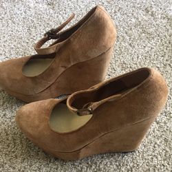 Kimchi Blue Suede Platform Heels