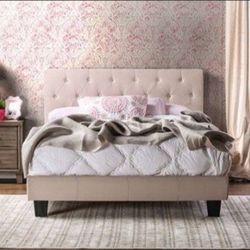 Brand New Beige Queen Size Bed Frame