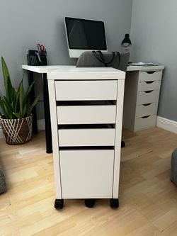 IKEA Micke White Rolling Drawers Desk Closet Organizer
