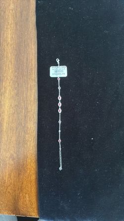 925 Sterling Silver Bracelet with Pink Stones