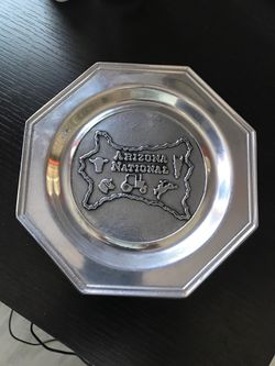 Arizona National commemorative Plate made of Pewter. Beautiful