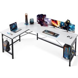 Coleshome 66" L Shaped Larger Corner Computer Desk,