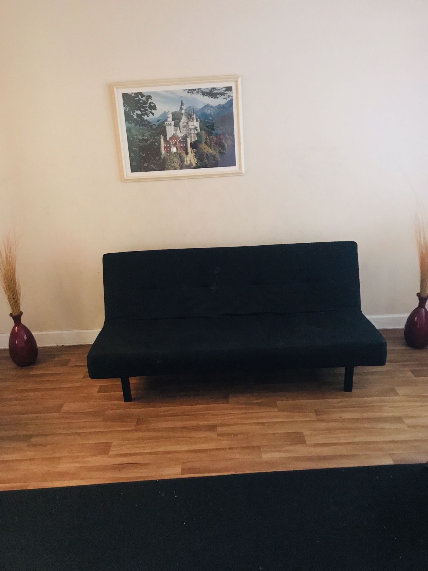 All black sofa couch