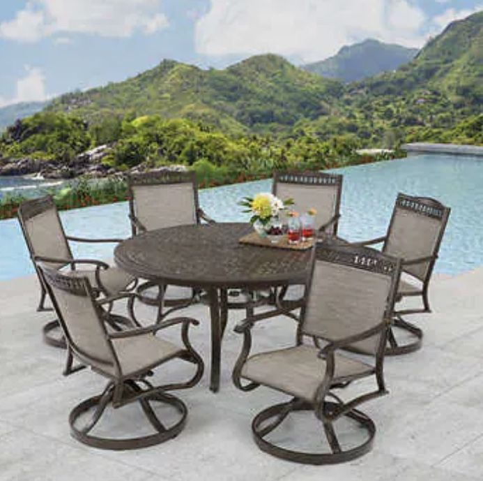 Agio Cullman 7-piece Sling Outdoor Patio Dining Set
