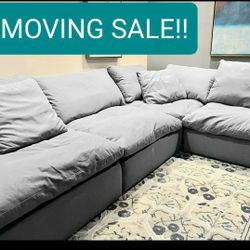 Gray Cloud Couch Modular Sectional Sofa