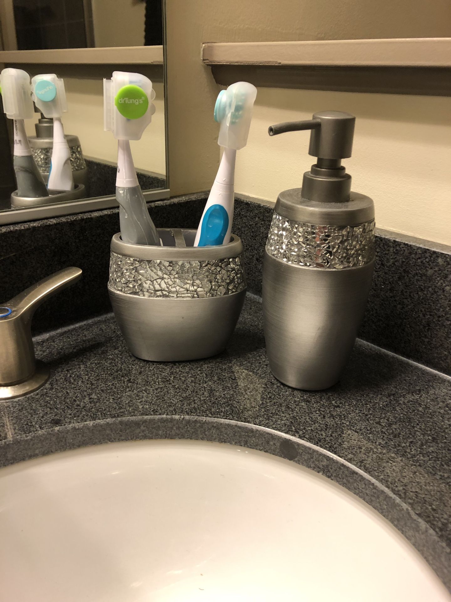 Better Homes & Garden Glimmer Soap Dispenser & Toothbrush Set