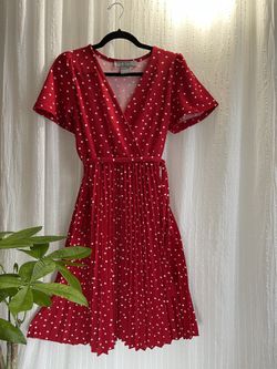 Dress Red (Beautiful Pleated Skirt Dress) OBO