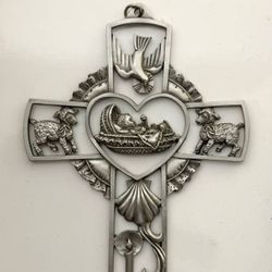 Fine Pewter Baby Wall Cross