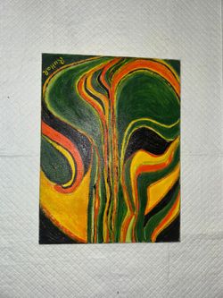 whimsical abstract hand Painted Canvas