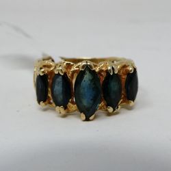 Lady’s 14kt Yellow Gold Filigree Style Ring With Stones