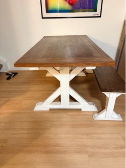 Farm table with bench