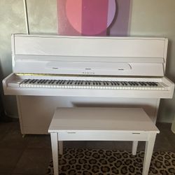 White Upright Piano