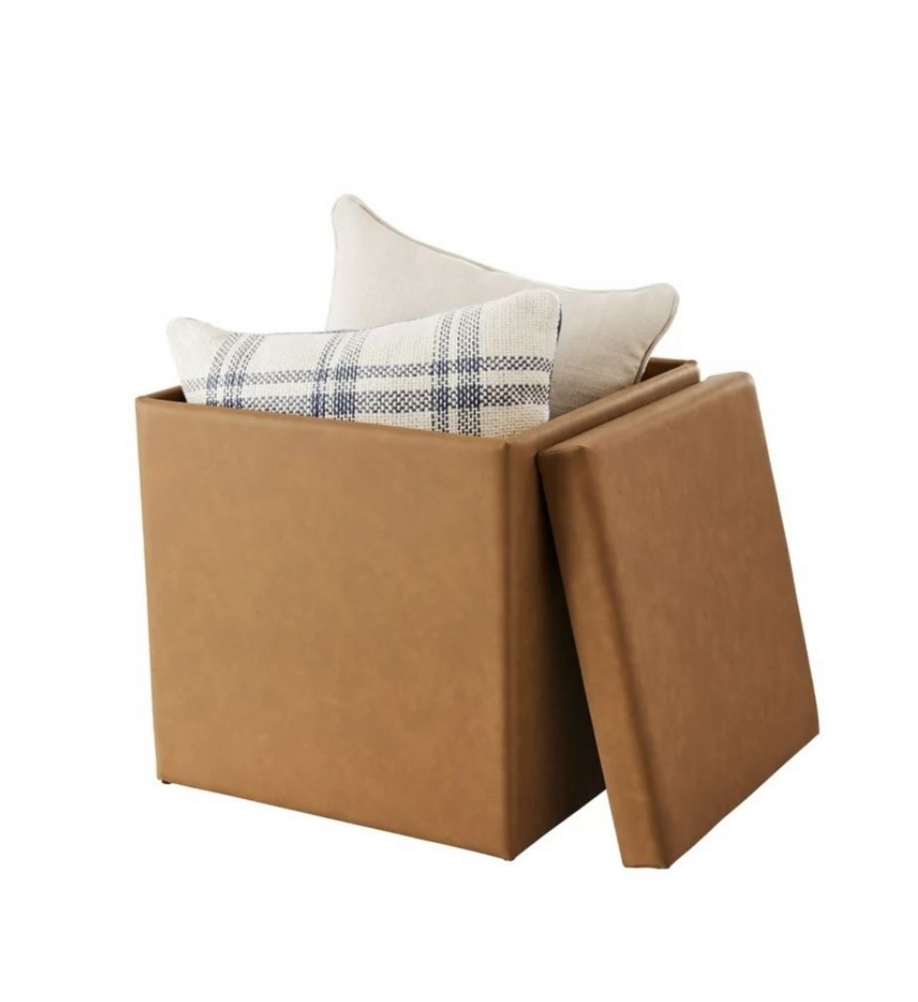Ottoman Camel Faux Leather 
