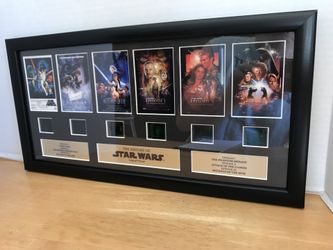 STAR WARS - THE HISTORY OF STAR WARS ORIGINAL FILMCELLS - WITH C.O.A. - FRAMED