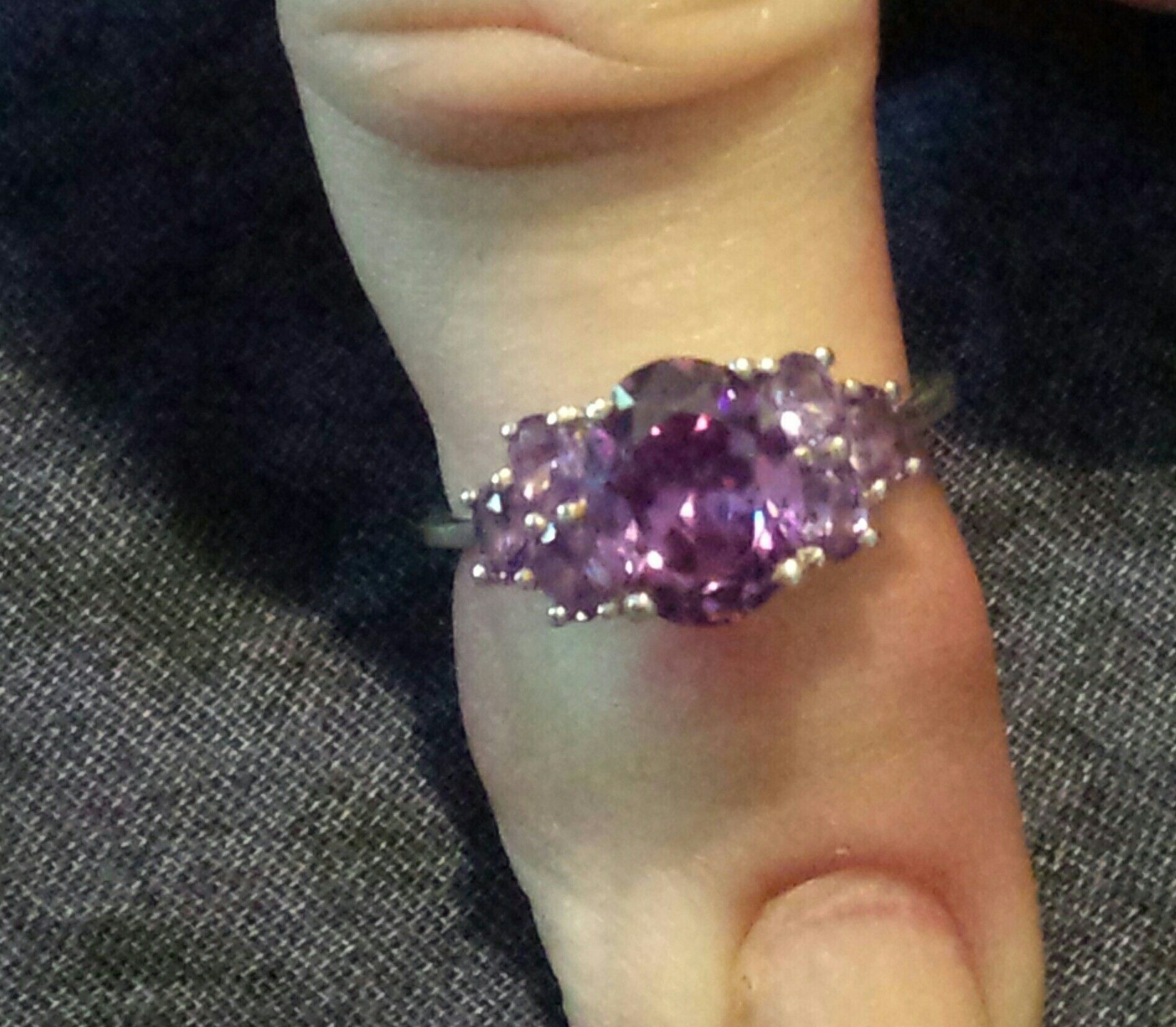 Simulated Purple Sapphire Ring in Sterling Silver