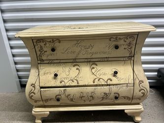 Bombe Chest of Drawers with Script Design