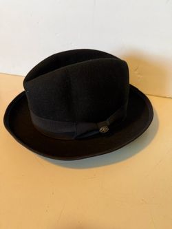DenZel Collection Godfather Felt HAT - Black - 100% Wool - Mens Size Medium