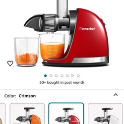 Slow Juicer Machines, AMZCHEF Masticating Juicer with Quiet Motor, Cold press Juicer with Reverse Function, Easy to Clean with Brush for High Nutrient