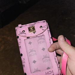 PINK MCM CELL PHONE/ WALLET Cross Over