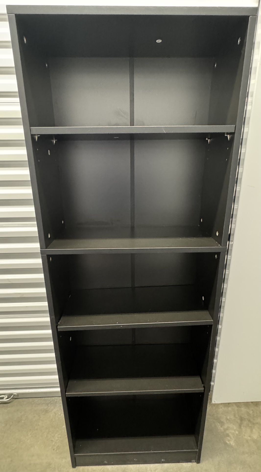 Used Black Bookshelf With 5 Shelves 