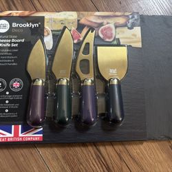 Brooklyn Deco Cheese Board & Knife Set 