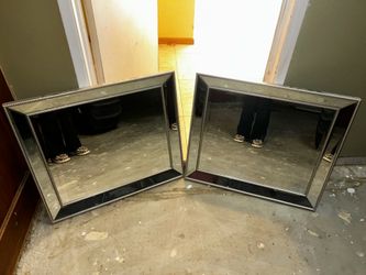 Large Wall Mirror with Silver Beaded Frame