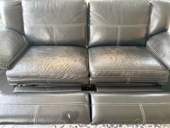 La-Z-Boy leather loveseat with two recliners