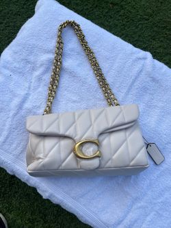 Cream quilted shoulder bag