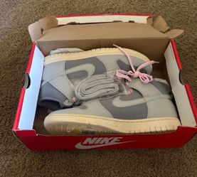 Nike Dunk High Grey Pink Lace Sneakers