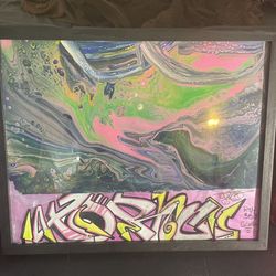 GRAFFITI ART FRAMED ORIGINAL PAINTING 