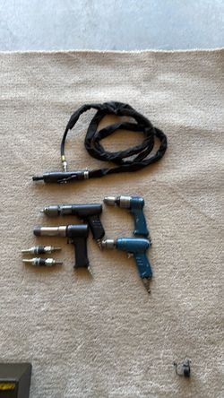 Pneumatic Air Tool Lot – Drills & Rivet Gun