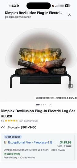 NEW Dimplex Revillusion Plug-In Electric Log Set RLG20