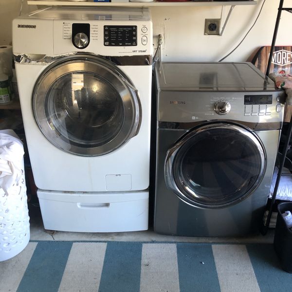 Samsung Front Load Washer And Dryer. Washer Model WF419AAW/XAA. Dryer Model DV431AGP/XAA for