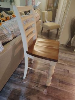 Distressed dining table and 4 chairs