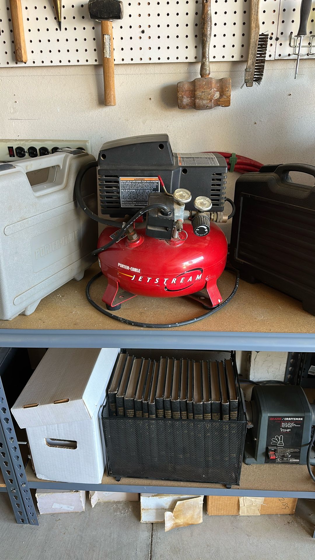 Air Compressor w/ Brad Nailer & Crown Stabler