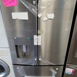 New GE 36" Wide Stainless Steel French Door Refrigerator 