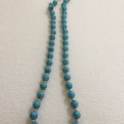 Turquoise and 14k gold necklace