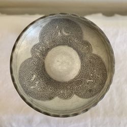 Beautiful Vintage Mid Century Modern Pewter Pedestal Bowl Norway