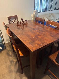 Wood Counter Height Dining Table with Chairs