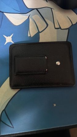 Black Leather Money Clip Card Wallet