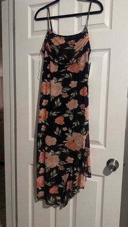 Black Floral Midi Slip Dress XL