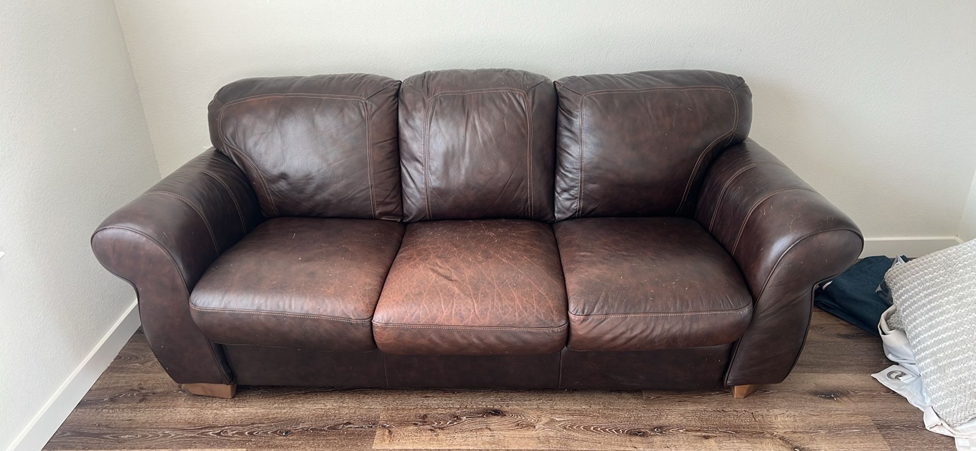 Brown Leather Sofa