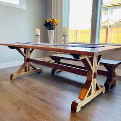 Custom Designed Farmhouse Dining Tables. 