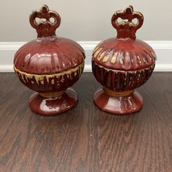 Painted Storage Art Decoration Pottery Decor ~8 1/2“ Tall