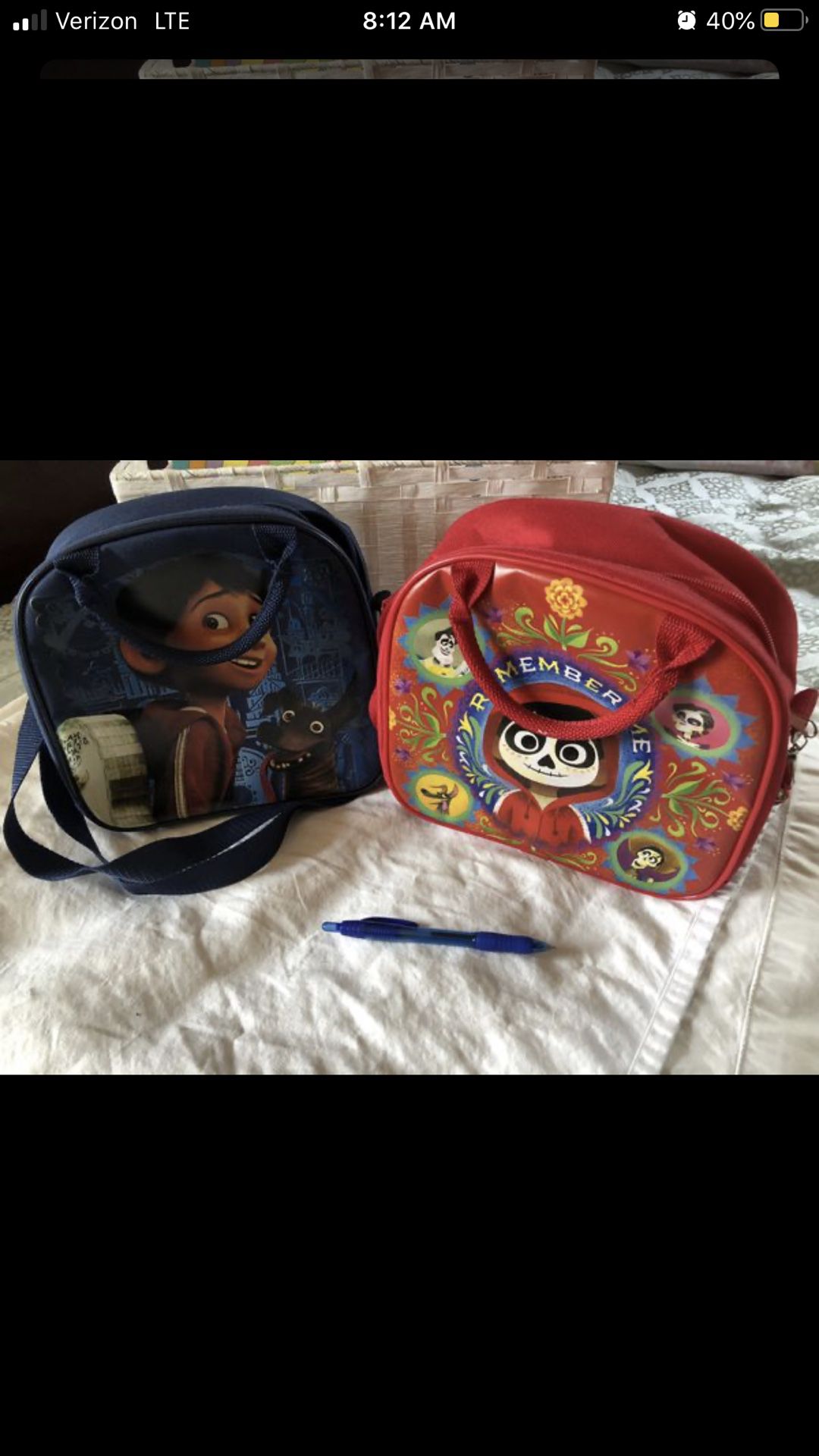 Halloween bag Disney Coco movie NEW lunch box lunch bag kid child boy girl toy storage purse backpack carrier red blue